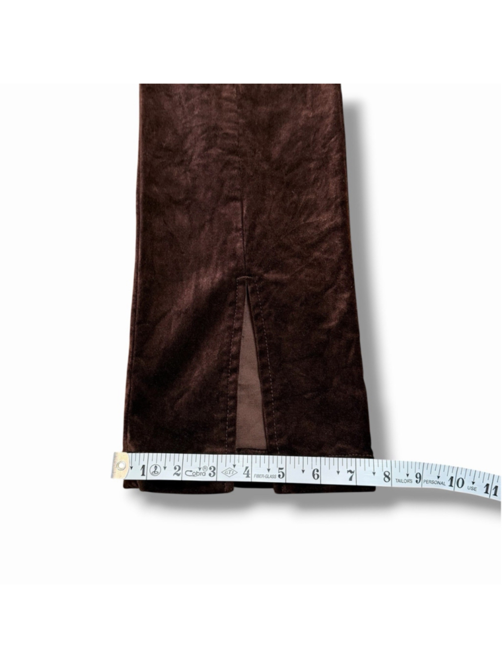 Anthropologie Maeve XSP High Rise Split Front Brown Velvet Skinny Pants NWOT - Picture 10 of 13